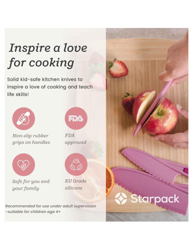 Juego de 3 cuchillos seguros StarPack Kids - Cuchillos para cocinar