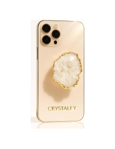 Agarradera de Teléfono CRYSTALFY Cuarzo Druzy Blanco Claro