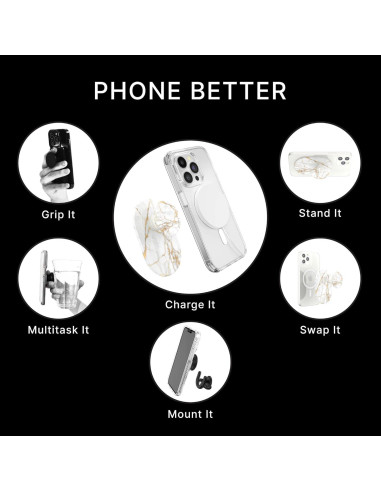 PopSockets Agarre para Teléfono MagSafe Oro Lutz - Soporte Inalámbrico