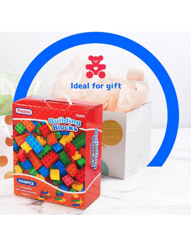 Bloques de Construcción Prextex 300 Piezas Jumbo Coloridos