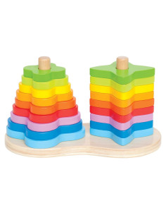 Juego de Apilamiento Doble Arcoíris Hape - Juguete Educativo 1+ Años