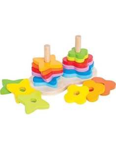 Juego de Apilamiento Doble Arcoíris Hape - Juguete Educativo 1+ Años 2