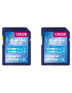 Tarjeta SD UHS-II 128GB 2-Pack Integral V60 300MB/s