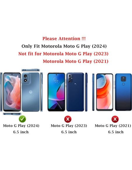 Funda Motorola Moto G Play 2024 Grado Militar Azul Marino