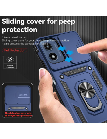 Funda Motorola Moto G Play 2024 Grado Militar Azul Marino