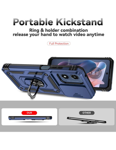 Funda Motorola Moto G Play 2024 Grado Militar Azul Marino