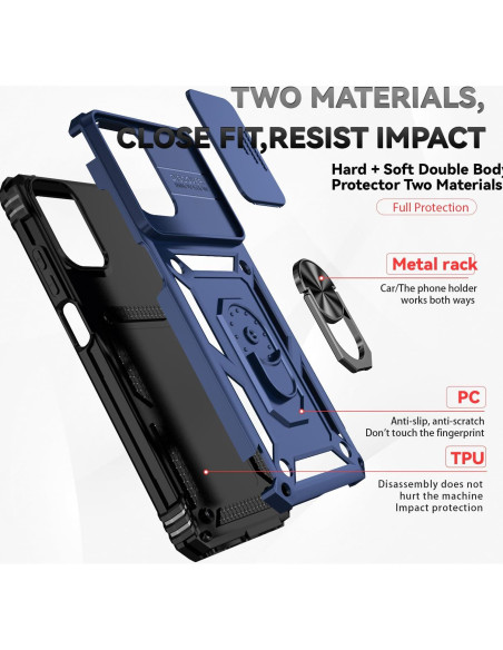 Funda Motorola Moto G Play 2024 Grado Militar Azul Marino