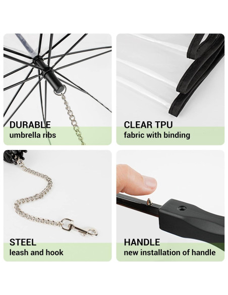 Paraguas para Perros Lesypet con Correa 31 cm y 71.9 cm