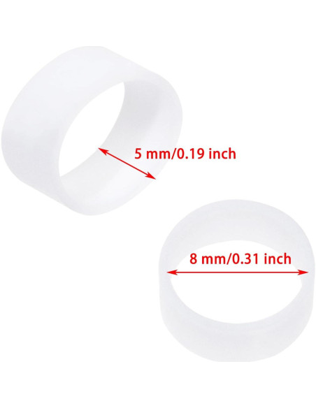 Cintas de Cable de Silicona ONLYKXY 200 Piezas 8x5mm Blancas