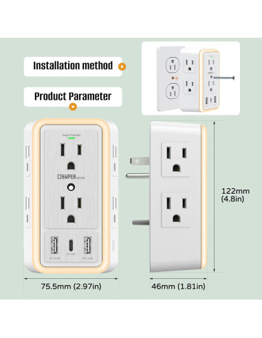 Cargador de Pared USB Super Electro SL-826SA-2A1C 9 en 1