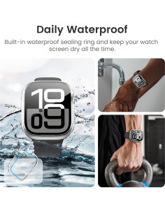 Funda Impermeable LETOID para Apple Watch Serie 10 46mm Transparente 2