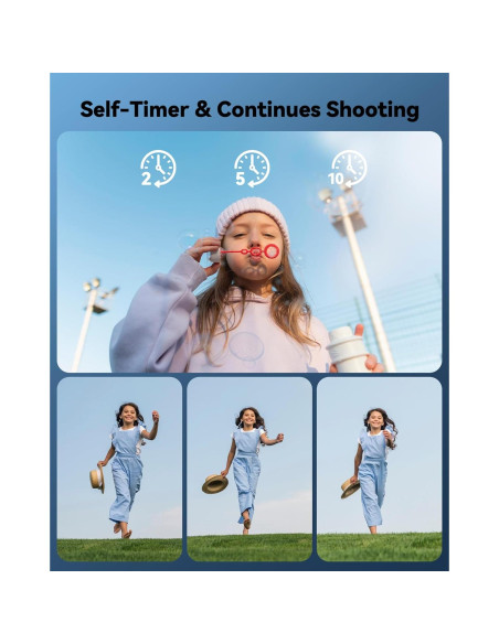 Cámara Digital Compacta ROQIOO Rosa 48MP Zoom 16X Niños