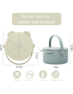 Tazas de Snack Silicona Dilovely 266 ml A prueba de Derrames 2