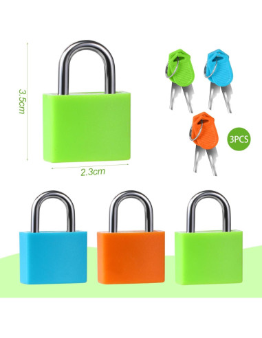 Candados de Maleta Arcjunys con Llave - 3 Colores Mini