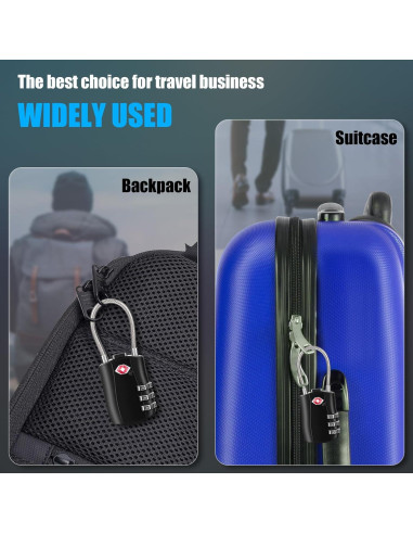 Candado TSA DUSLANG Negro para Equipaje y Mochilas