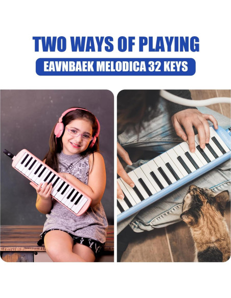 Melódica Profesional Eavnbaek 32 Teclas Azul con Accesorios