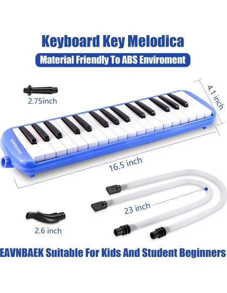 Melódica Profesional Eavnbaek 32 Teclas Azul con Accesorios