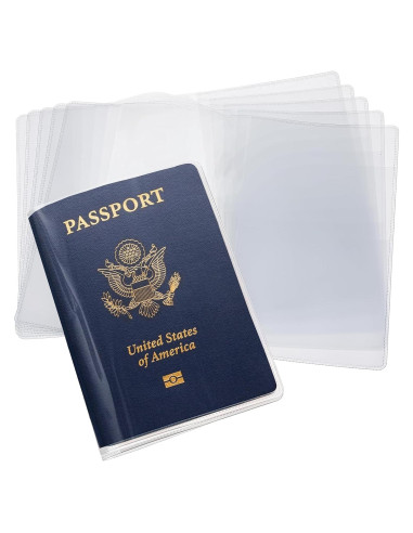 10 Fundas Protectores de Pasaporte Transparentes PVC FdcLixuvol