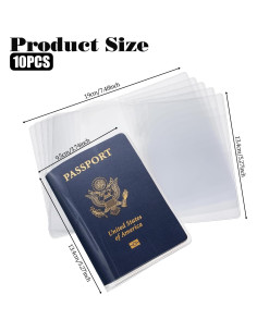 10 Fundas Protectores de Pasaporte Transparentes PVC FdcLixuvol 2