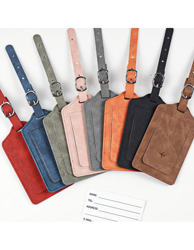 Juego de Etiquetas de Equipaje y Portapasaporte YLrank Negro