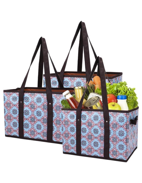 Juego de 3 Bolsas de Compras Reutilizables Geométrico Mágico