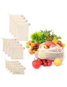 Set de 12 Bolsas Reutilizables BaLe de Algodón Orgánico