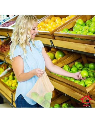 Set de 12 Bolsas Reutilizables BaLe de Algodón Orgánico