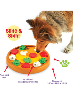 Rompecabezas de Golosinas para Perros Brightkins Pizza 30.8cm 2