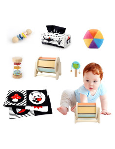 Set de Juguetes Montessori Dulsaera 7 en 1 para Bebés 0-6 Meses
