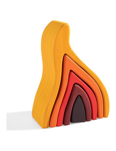 Juguete de Apilamiento Arcoíris de Madera MerryHeart 11x6.5x16.3cm