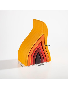 Juguete de Apilamiento Arcoíris de Madera MerryHeart 11x6.5x16.3cm 2