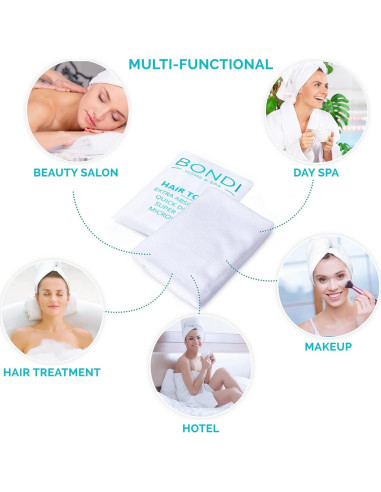 Toalla de Microfibra XL Bondi SPA - Seca Cabello Rápido 106x56cm