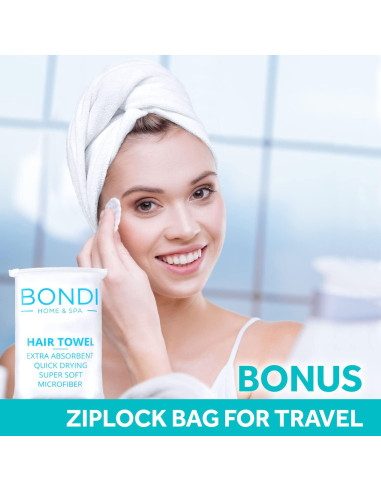Toalla de Microfibra XL Bondi SPA - Seca Cabello Rápido 106x56cm