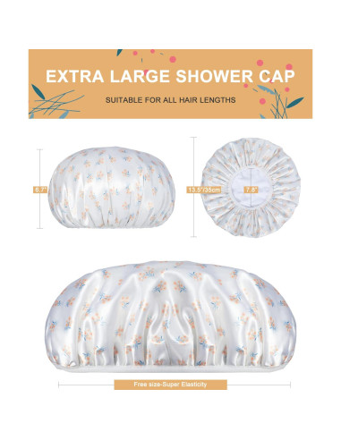 Gorro de Ducha Reutilizable Gootty Grande Floral Amarillo