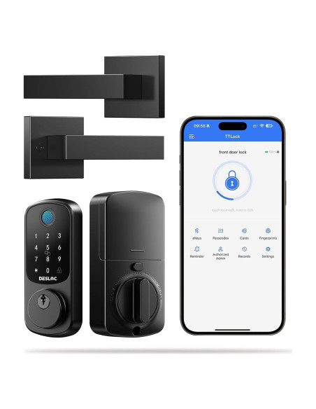 Cerradura Inteligente DESLOC B200 con Huella Dactilar y Manijas