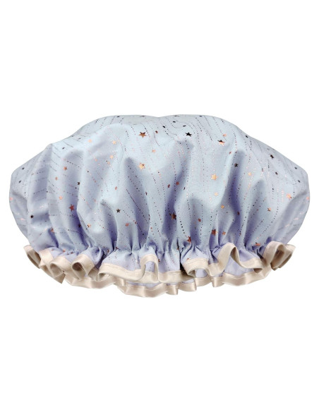 Gorras de Ducha Reutilizables Yeetandoo Doble Capa Impermeable Azul