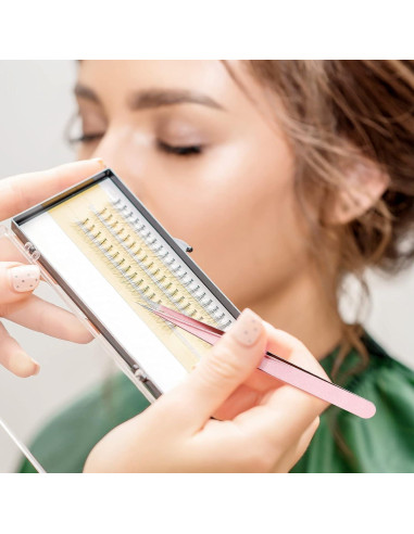 Juego de Pinzas de Precisión H&W Rosa 6PCS Acero Inoxidable