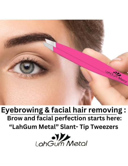 Pinzas de Precisión Rosa LahGum Metal para Vello Encarnado