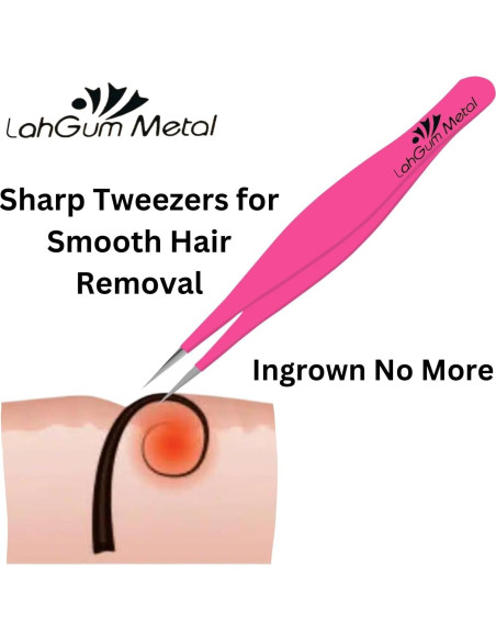 Pinzas de Precisión Rosa LahGum Metal para Vello Encarnado