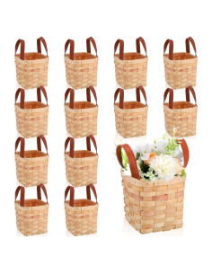Cesta de Madera Rtteri 12 Pcs 11.4 x 11.4 x 10.2 cm Decorativa