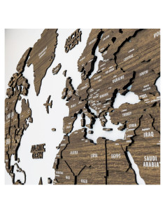 Mapa Mundial de Madera 3D Multicapa Betül 77.5x62.9 cm