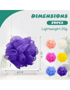 50 Esponjas de Baño Exfoliantes Siifert - 6 Colores Variados 2