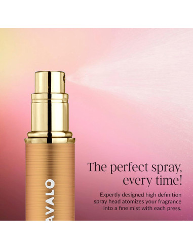 Atomizador de Perfume Travalo LUX Oro 5ml - A Prueba de Fugas