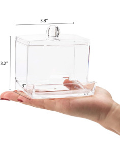 Dispensador de Qtip Tbestmax 10oz Organizador Baño Claro 2