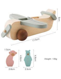 Juguete de Madera Avión ibwaae para Bebés 36 meses a 6 años 2