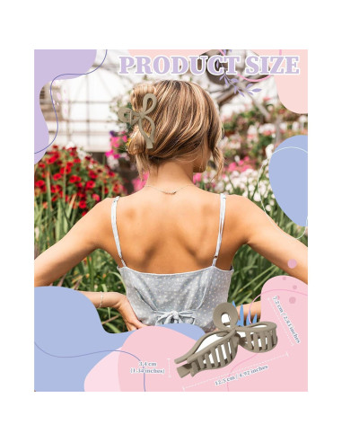 4 Clips de Pelo con Lazo Chlins - Antideslizantes y Grandes