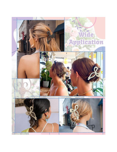 4 Clips de Pelo con Lazo Chlins - Antideslizantes y Grandes