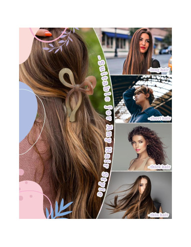 4 Clips de Pelo con Lazo Chlins - Antideslizantes y Grandes