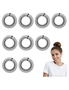Diadema de Garra Negra para Cabello Rizado Sibba - 9 Piezas