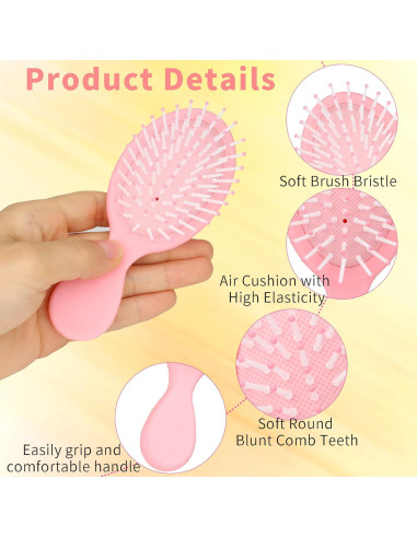 Mini Cepillos de Pelo Húmedo LVYOUIF - Paquete de 4 Unidades